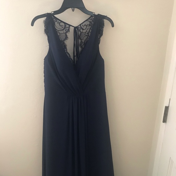 Hayley Paige Occasions Navy Gown - Picture 6 of 9